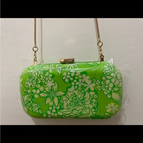 NEW LILLY PULITZER Purse Crossbody Limeade It’s a Spring Thing Clutch. - Picture 6 of 16